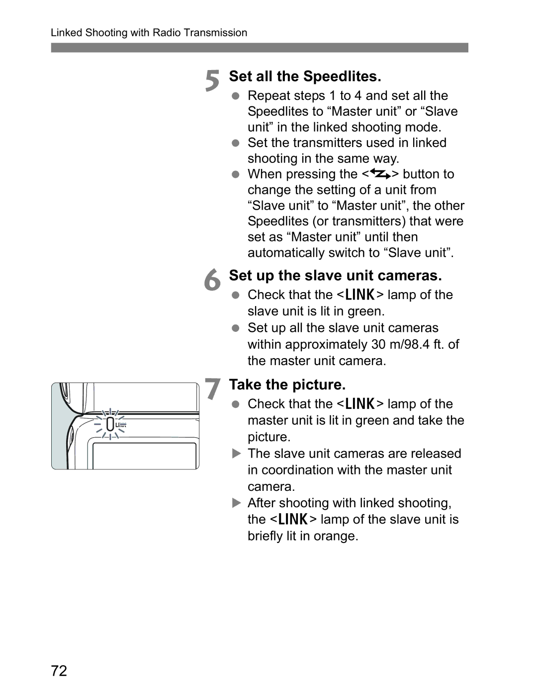 Canon Canon Speedlite 600EX RT instruction manual Set all the Speedlites, Take the picture 