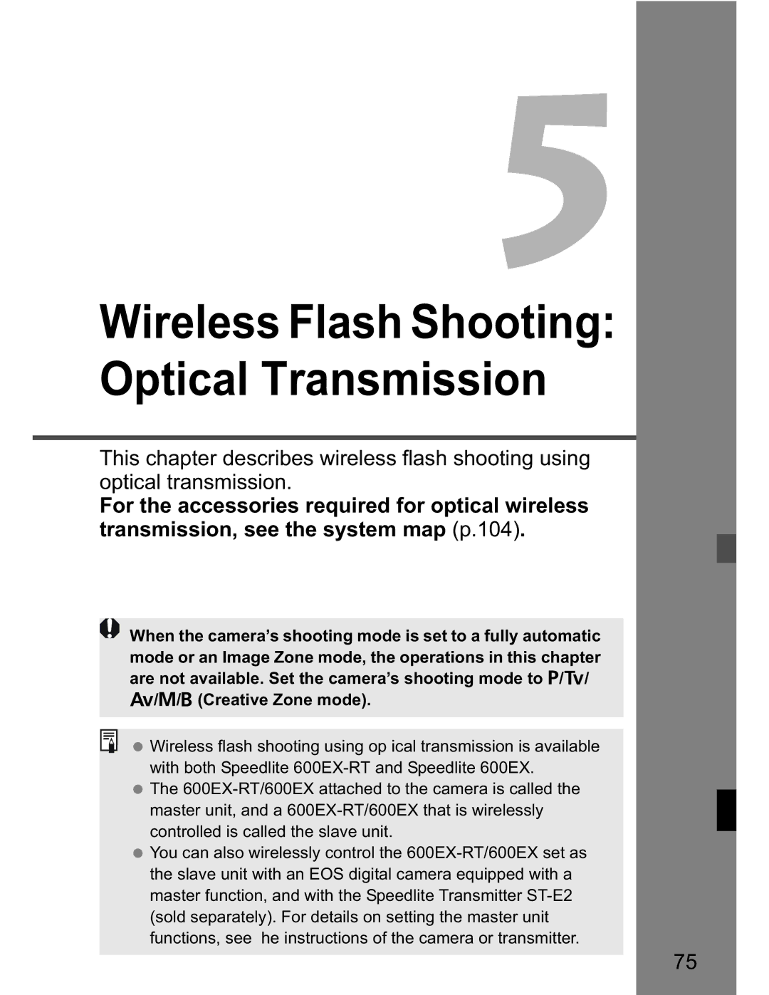 Canon Canon Speedlite 600EX RT instruction manual Wireless Flash Shooting Optical Transmission 