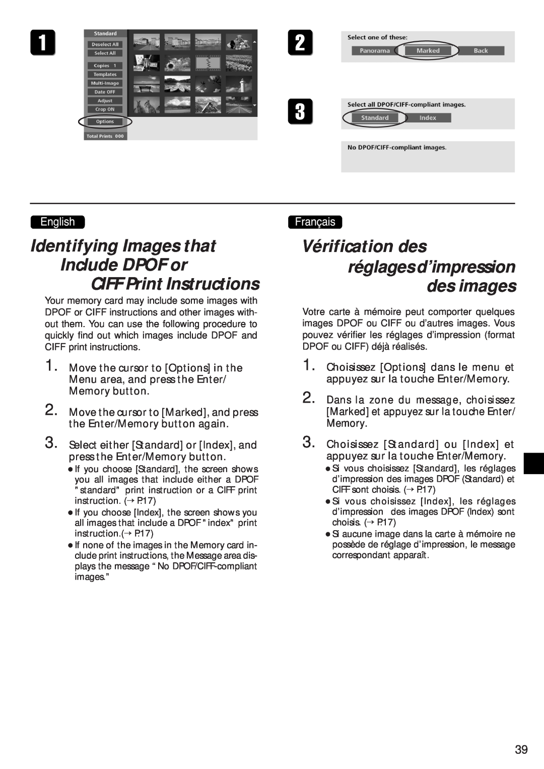 Canon CD-300 manual Identifying Images that Include DPOF or CIFF Print Instructions 