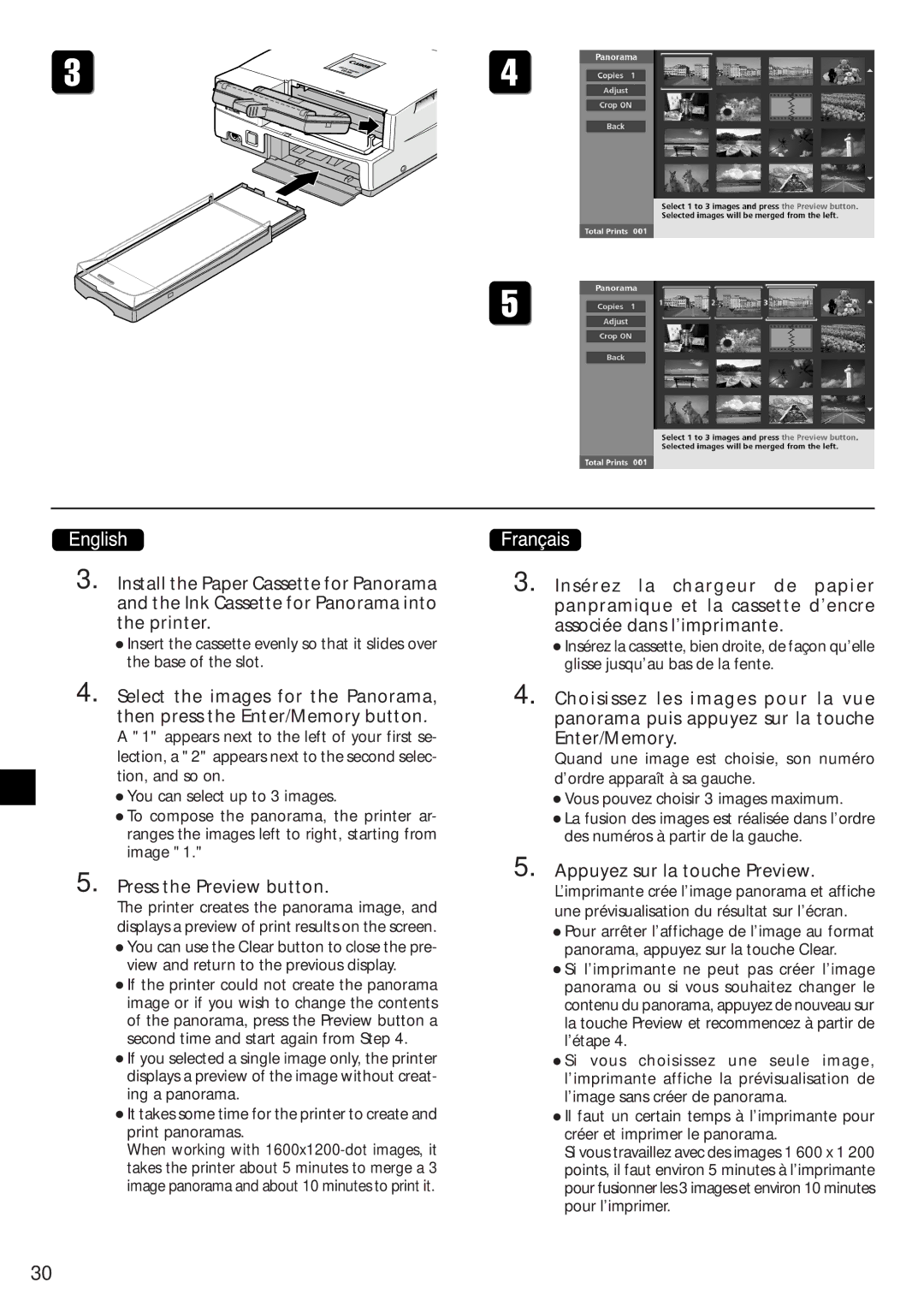 Canon CD-300 manual Press the Preview button, Appuyez sur la touche Preview 