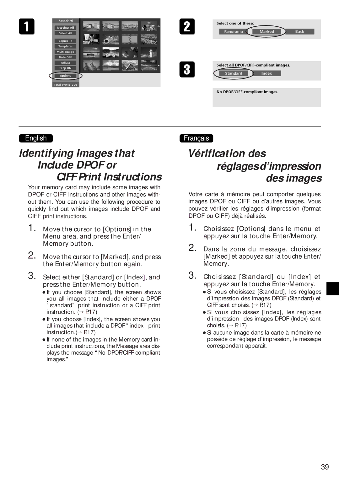 Canon CD-300 manual Vérification des réglages d’impression Des images 