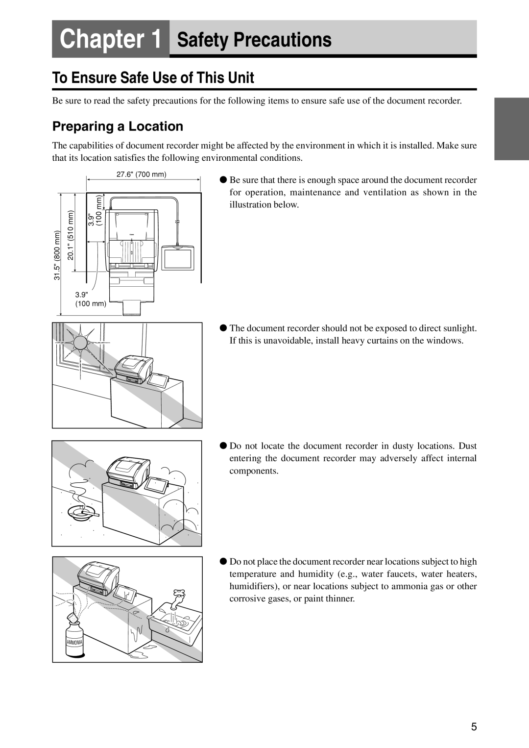 Canon CD-4070NW manual To Ensure Safe Use of This Unit, Preparing a Location 