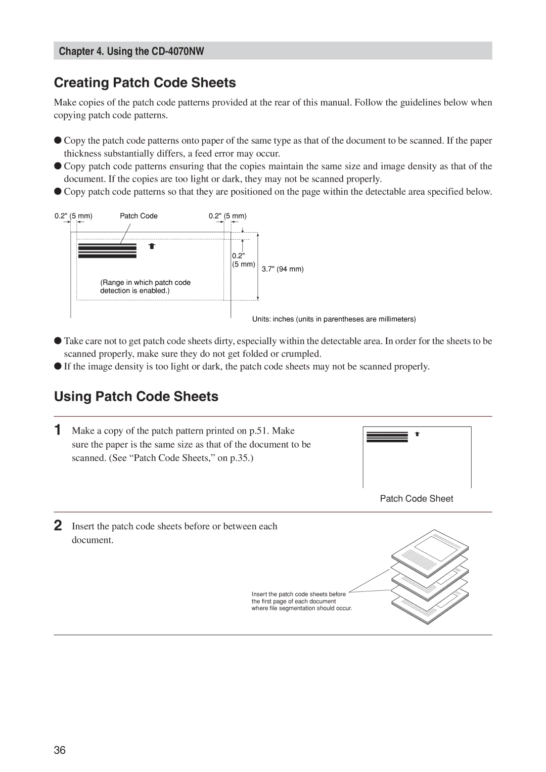 Canon CD-4070NW manual Creating Patch Code Sheets, Using Patch Code Sheets 