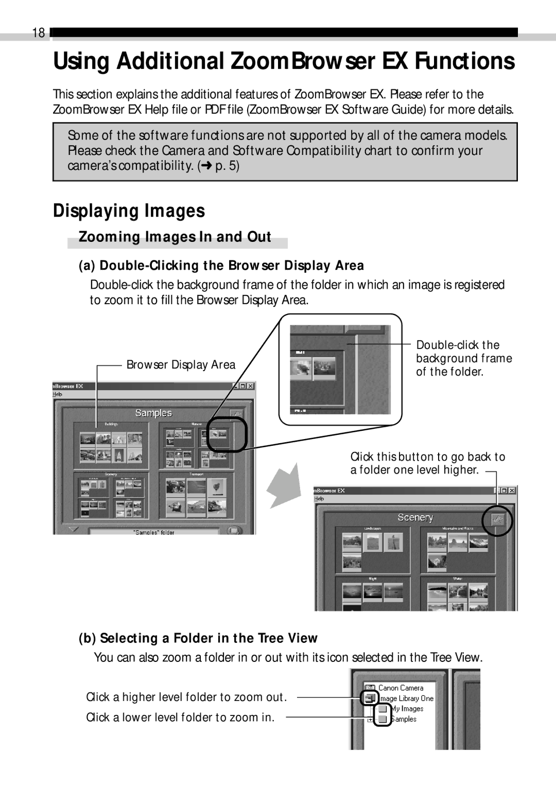 Canon CDI-E019-010 manual Displaying Images, Zooming Images In and Out, Double-Clicking the Browser Display Area 