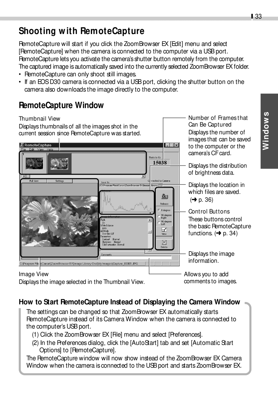 Canon CDI-E019-010 manual Shooting with RemoteCapture, RemoteCapture Window 