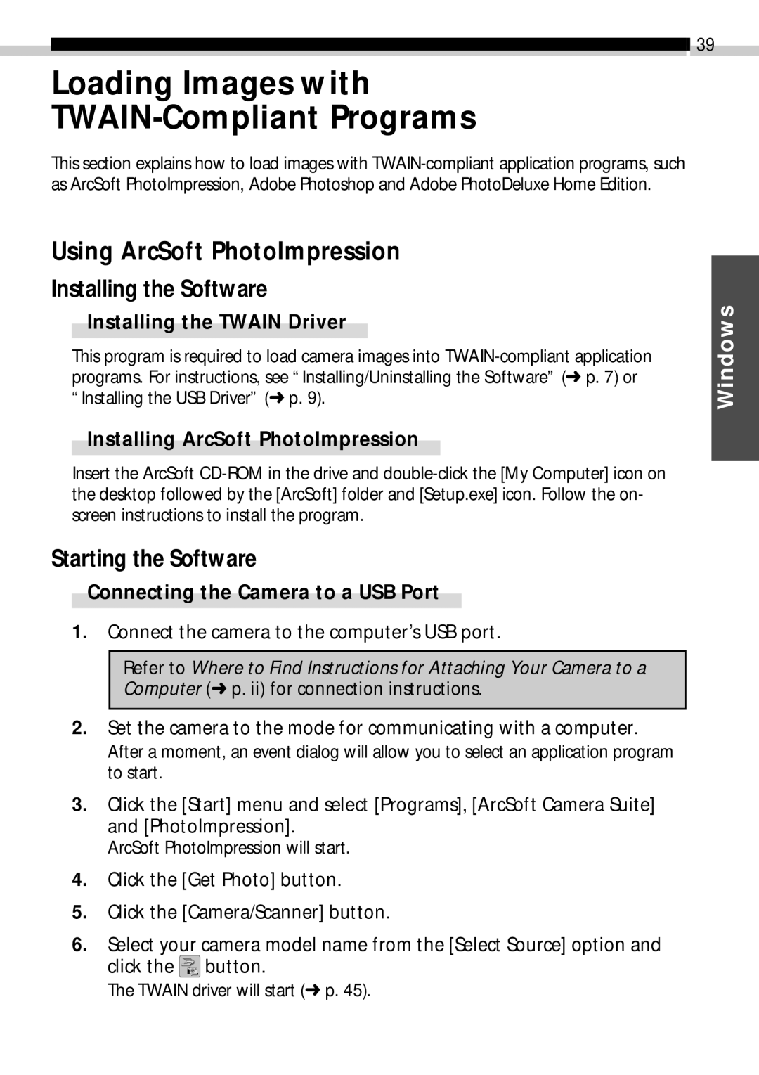 Canon CDI-E019-010 Loading Images with TWAIN-Compliant Programs, Using ArcSoft PhotoImpression, Installing the Software 