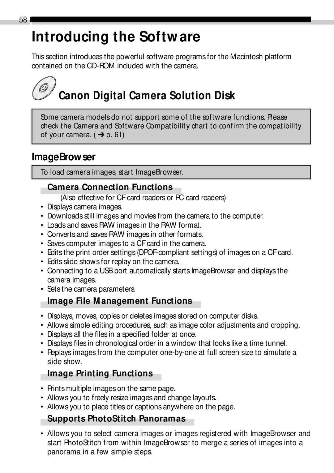 Canon CDI-E019-010 manual Introducing the Software, ImageBrowser 