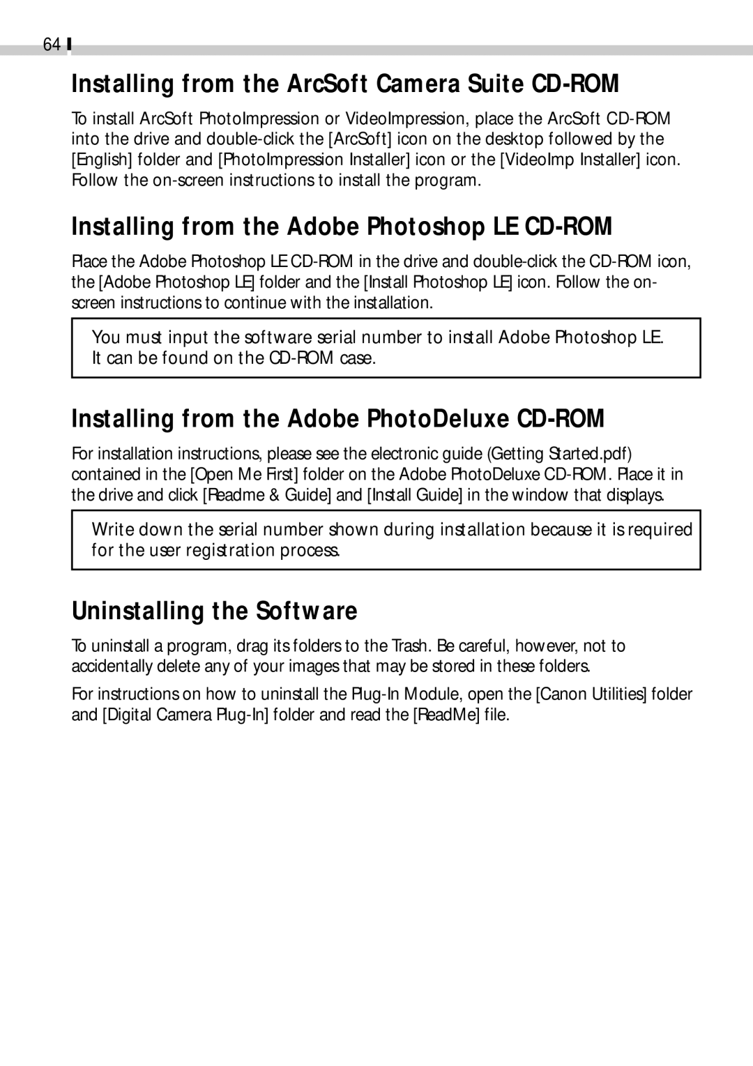 Canon CDI-E019-010 manual Installing from the ArcSoft Camera Suite CD-ROM 