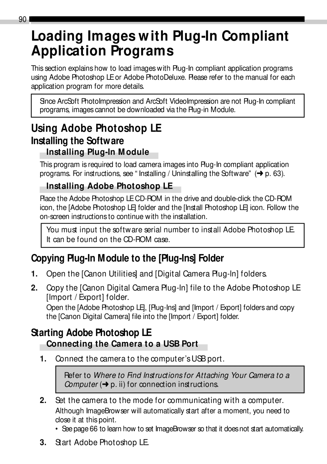 Canon CDI-E019-010 manual Loading Images with Plug-In Compliant Application Programs, Starting Adobe Photoshop LE 