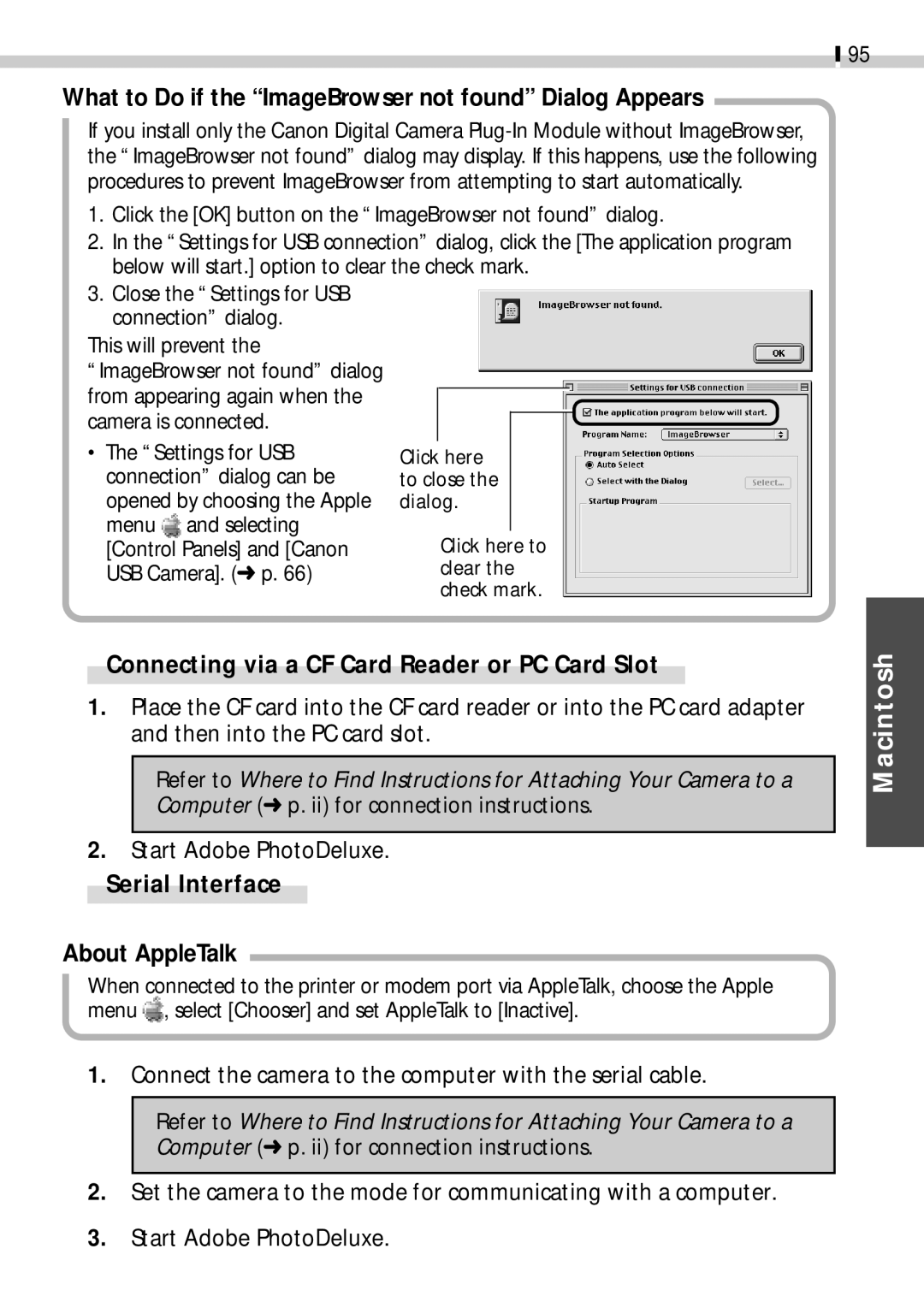 Canon CDI-E019-010 manual What to Do if the ImageBrowser not found Dialog Appears 