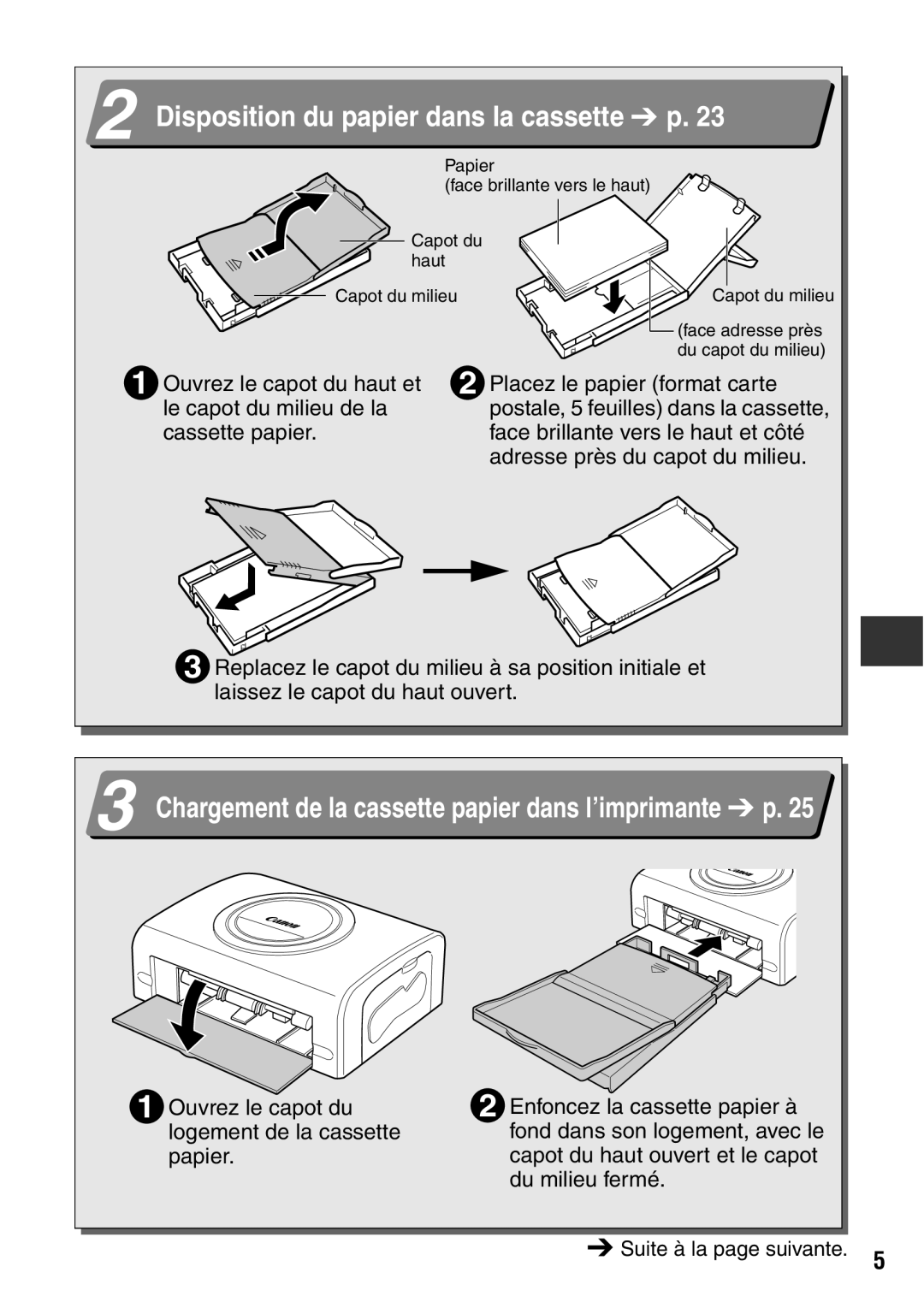 Canon CDI-M113-010 manual Disposition du papier dans la cassette p 