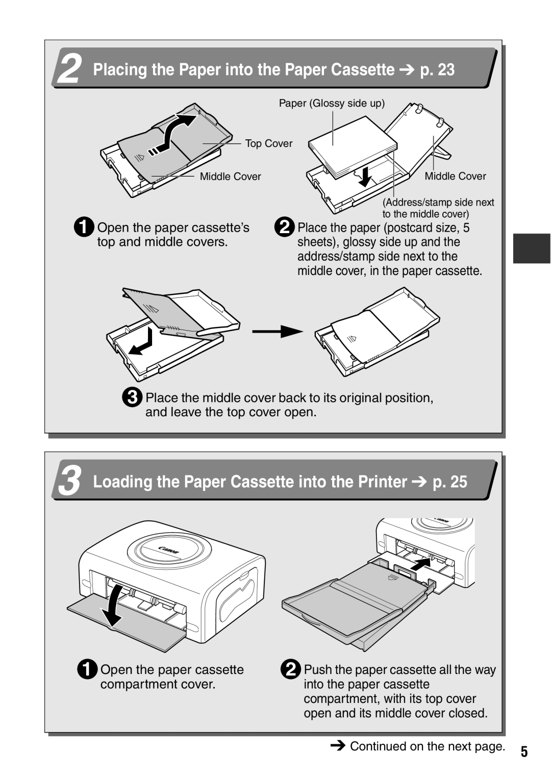 Canon CDI-M113-010 manual Placing the Paper into the Paper Cassette 