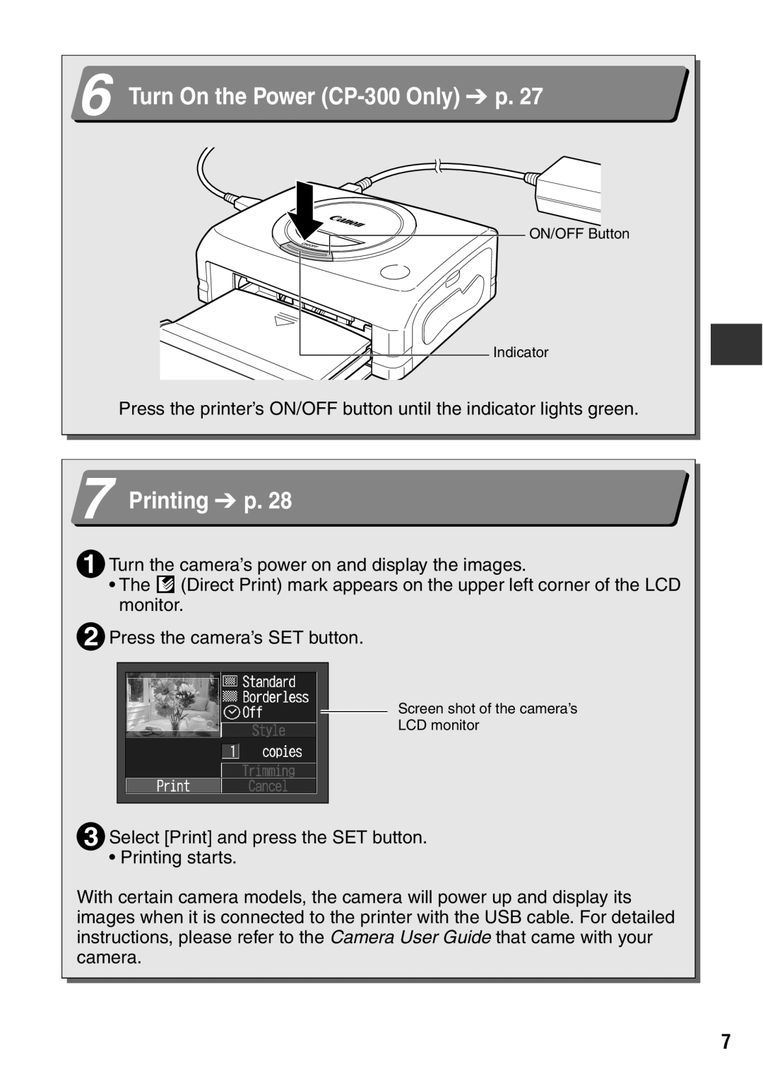 Canon CDI-M113-010 manual Turn On the Power CP-300 Only p 