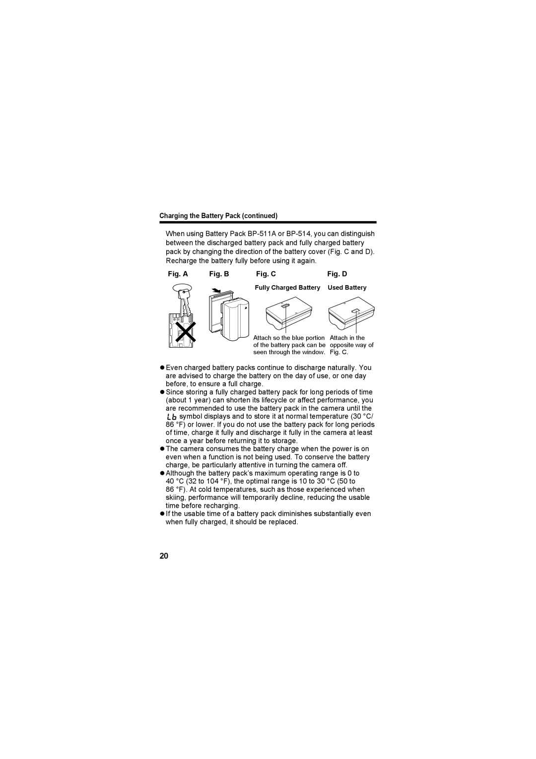 Canon CEL-SE65A210 manual Charging the Battery Pack, Fully Charged Battery 