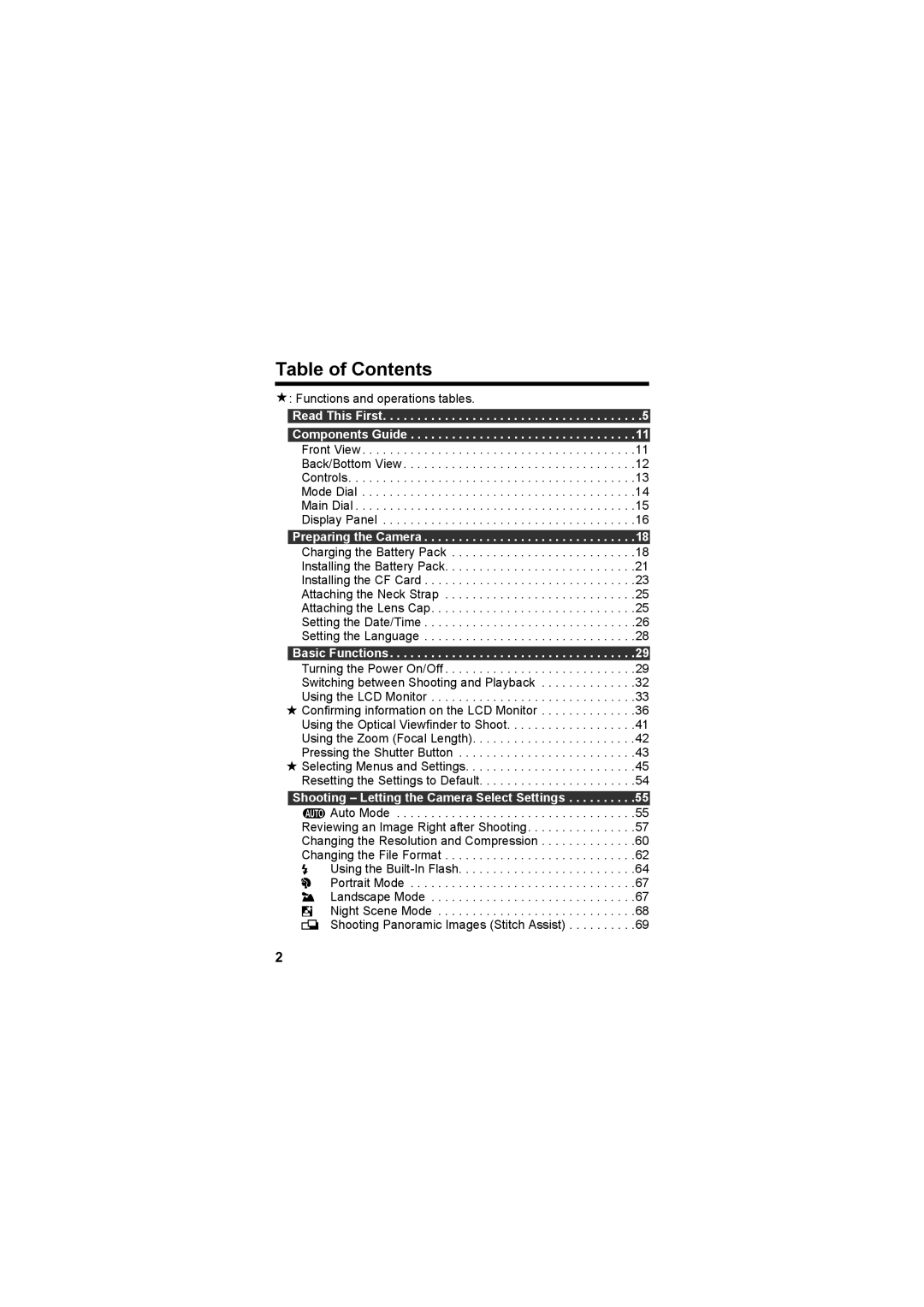 Canon CEL-SE65A210 manual Table of Contents 