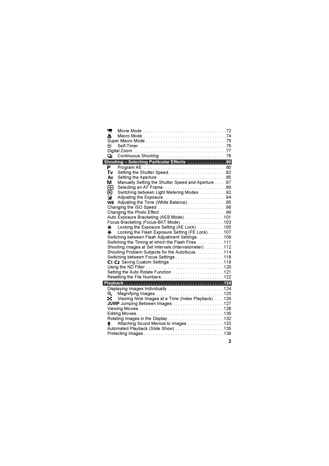 Canon CEL-SE65A210 manual Shooting Selecting Particular Effects 