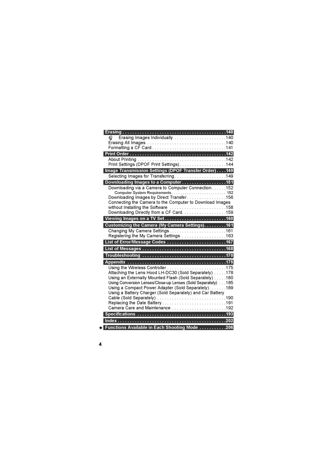 Canon CEL-SE65A210 manual Erasing 