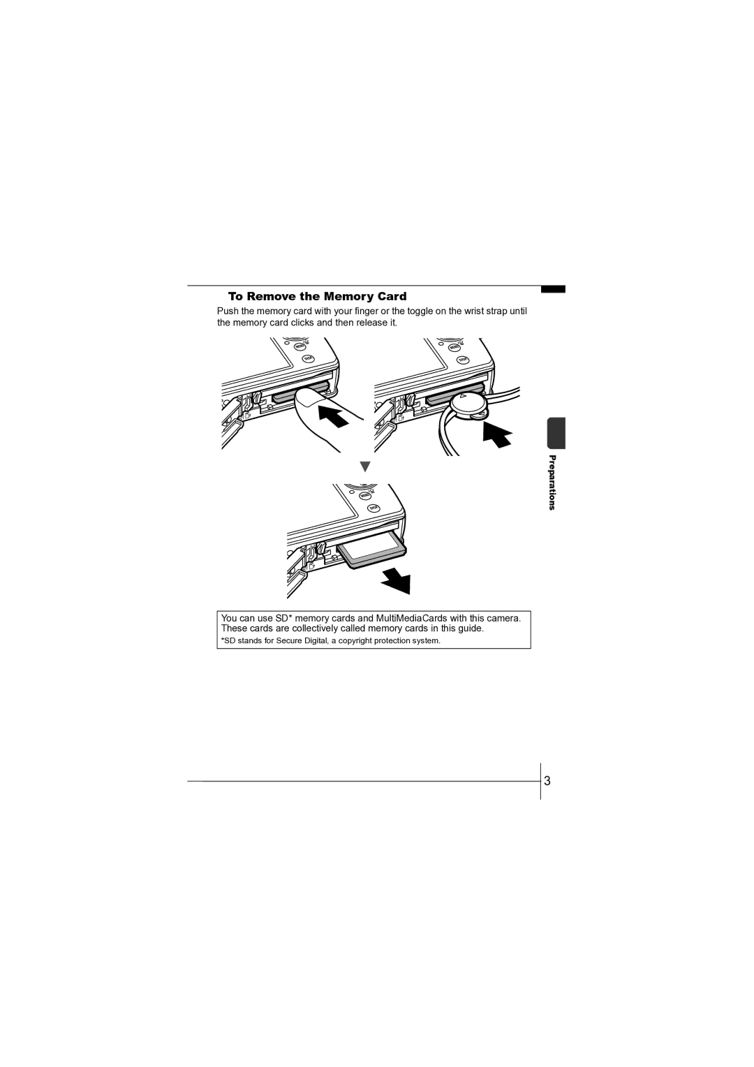 Canon CEL-SF7BA210 manual „ To Remove the Memory Card 