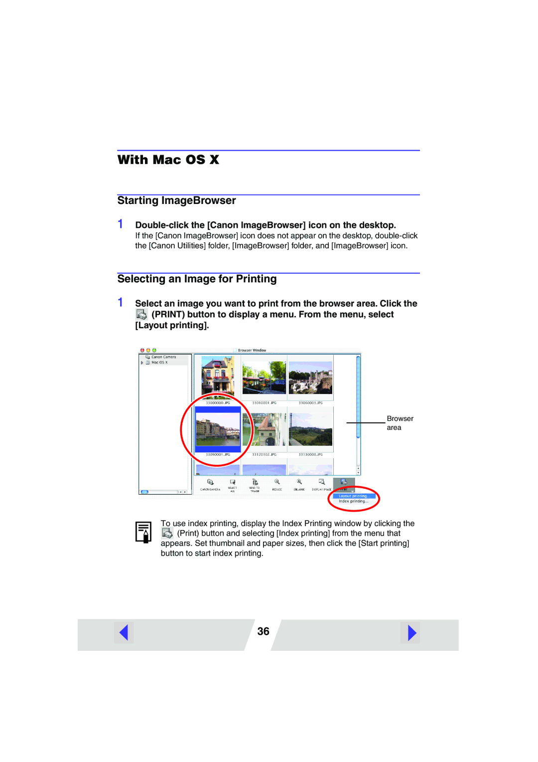 Canon CP-200, CP-300 manual With Mac OS, Starting ImageBrowser 