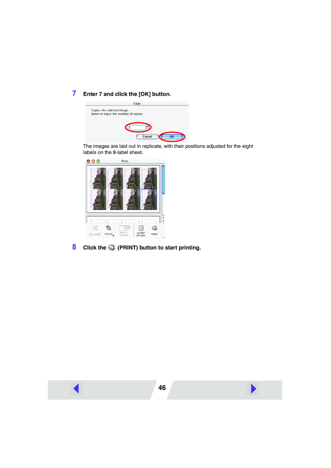 Canon CP-200, CP-300 manual Enter 7 and click the OK button 