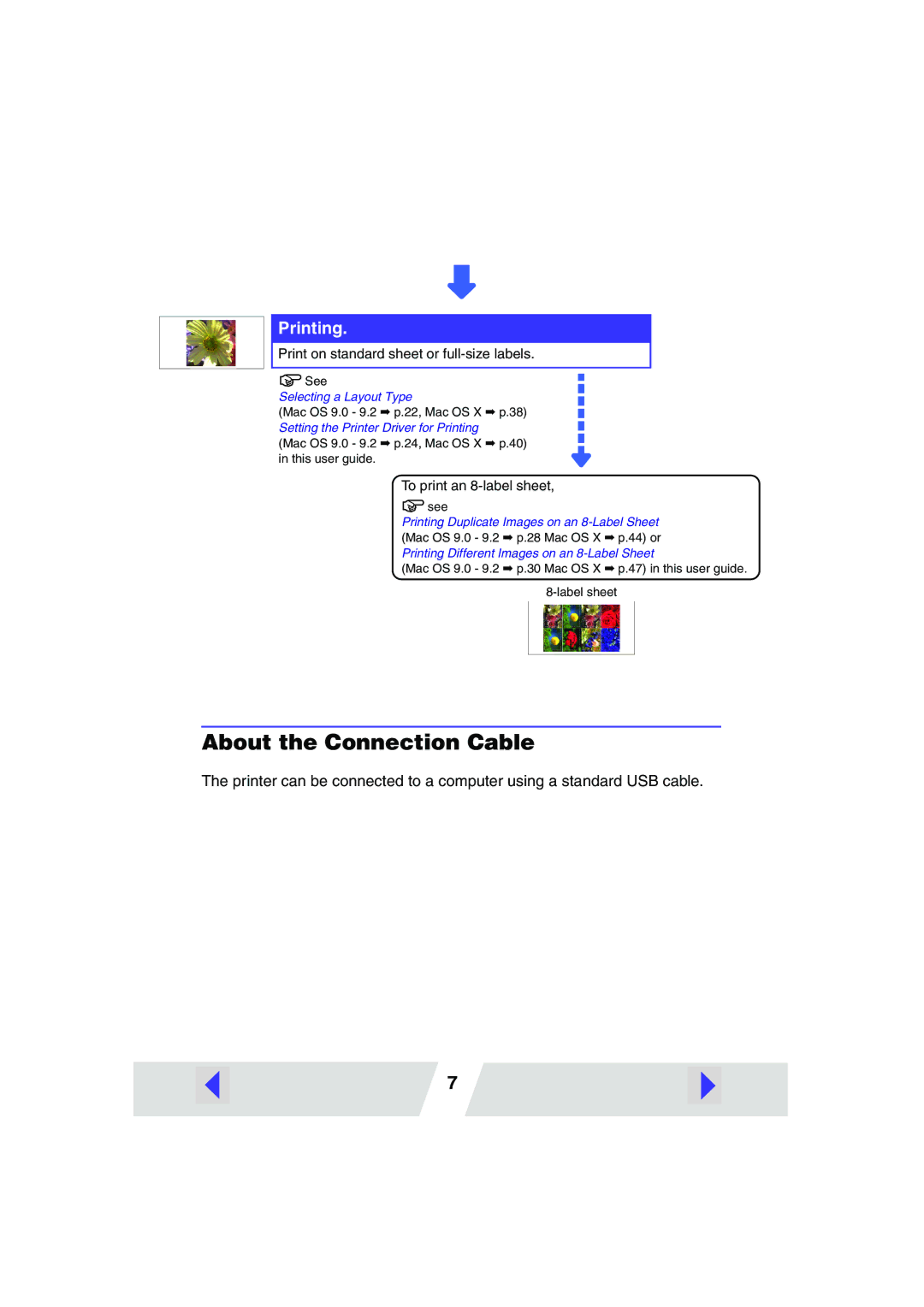 Canon CP-300, CP-200 manual About the Connection Cable, Printing 