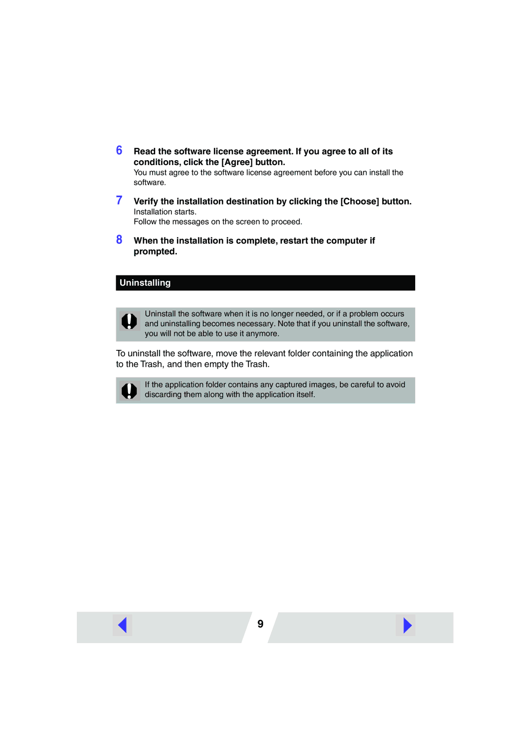 Canon CP-300, CP-200 manual Uninstalling 