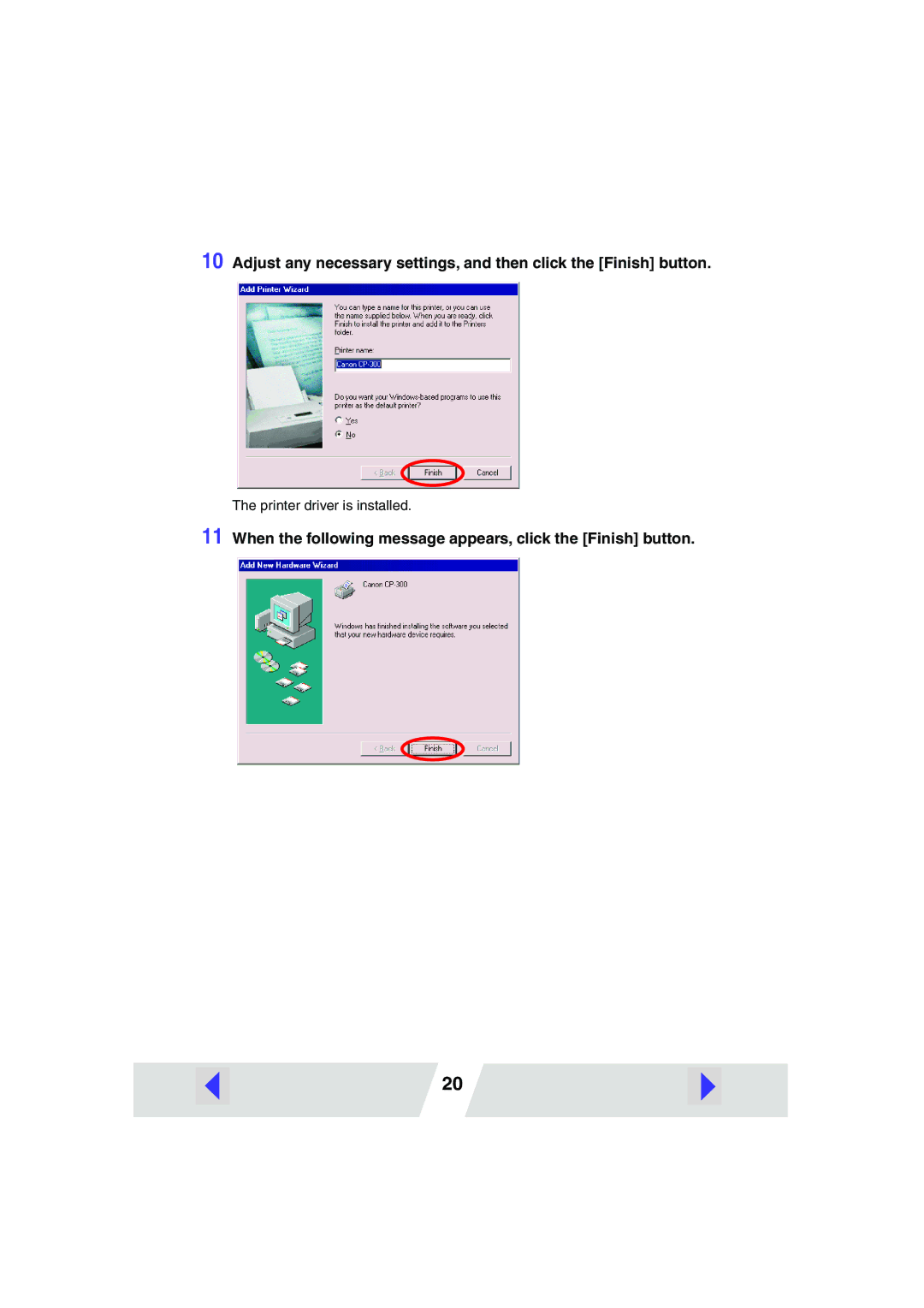 Canon CP-200, CP-300 manual Printer driver is installed 