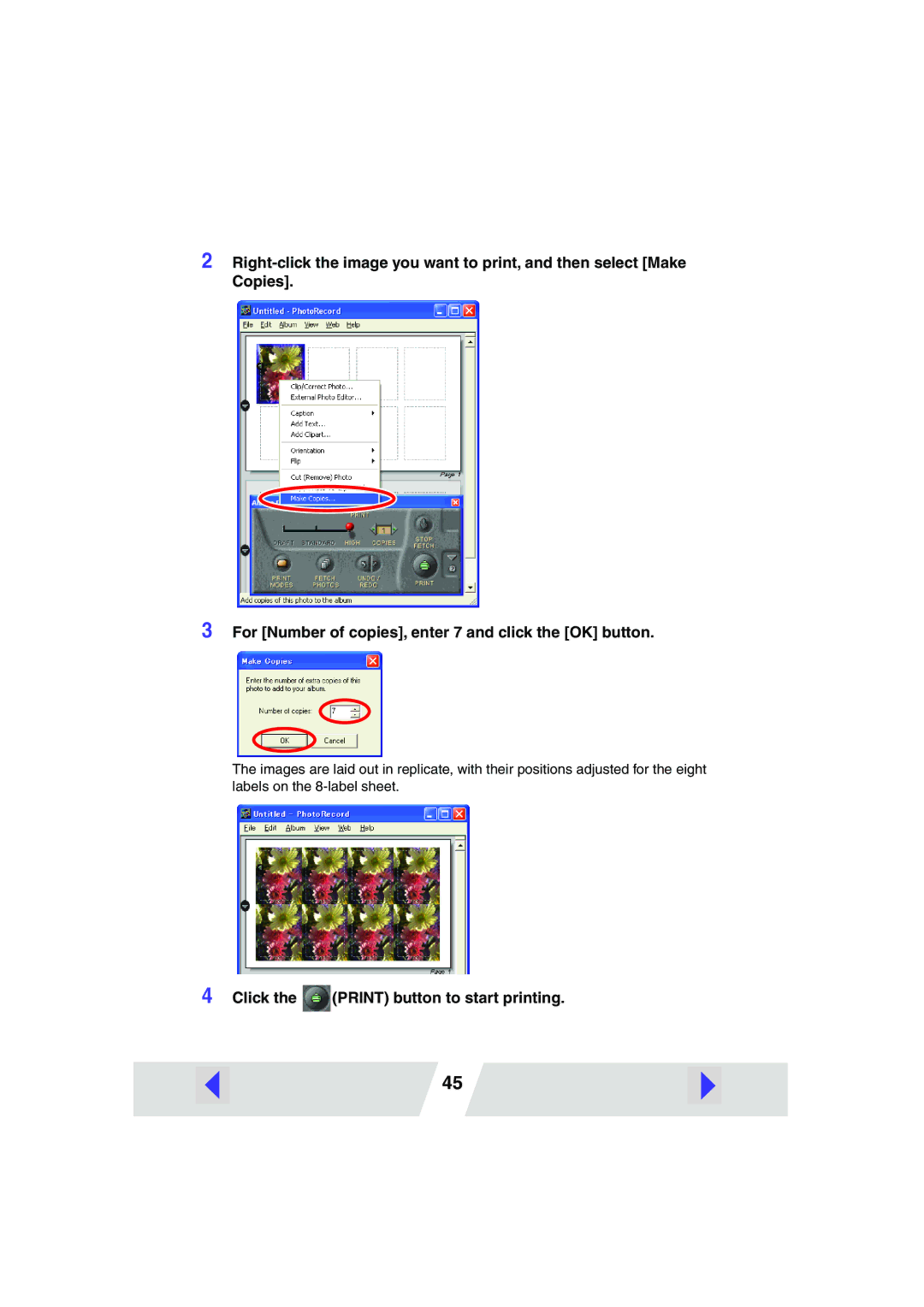 Canon CP-300, CP-200 manual Click the Print button to start printing 