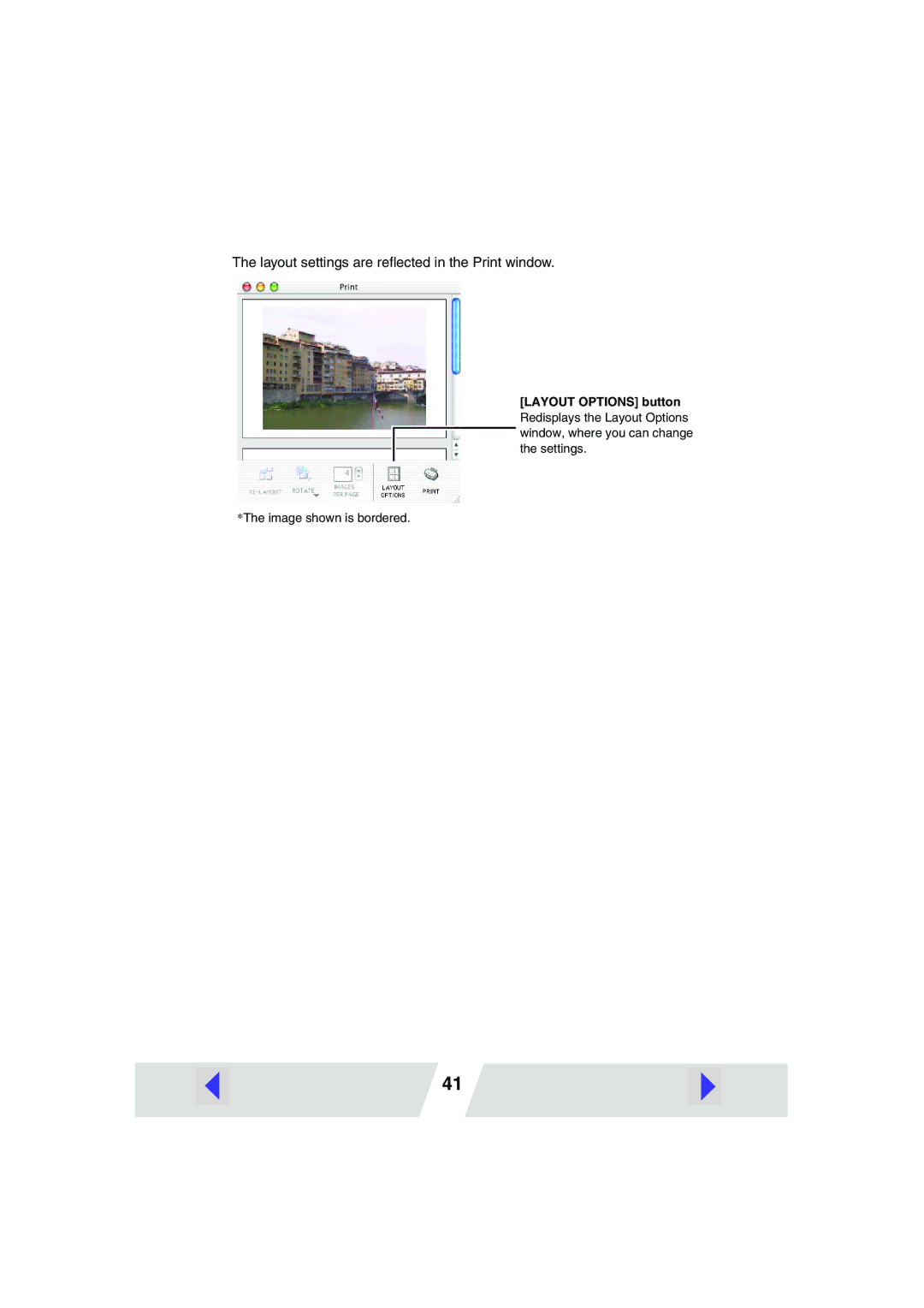 Canon CP330, CP220 manual Layout settings are reﬂected in the Print window 