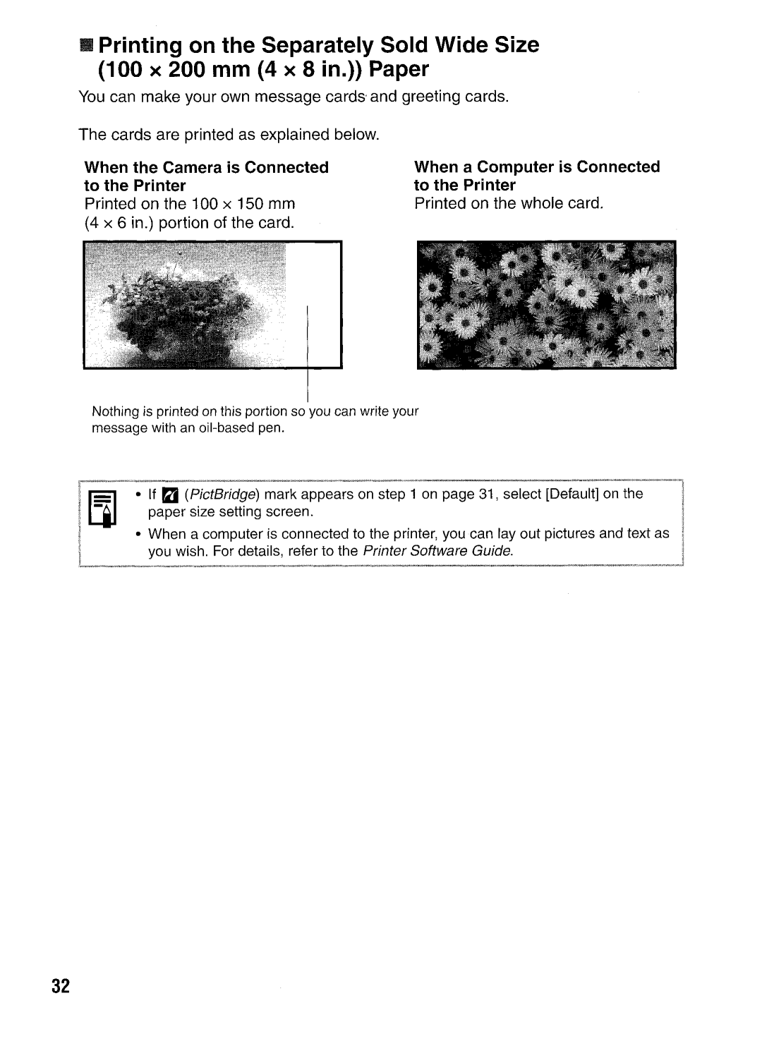 Canon CP400 manual When the Camera is Connected to the Printer, When a Computer is Connected to the Printer 