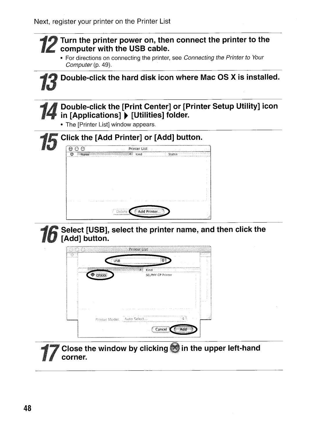 Canon CP400 manual Next, register your printer on the Printer List 