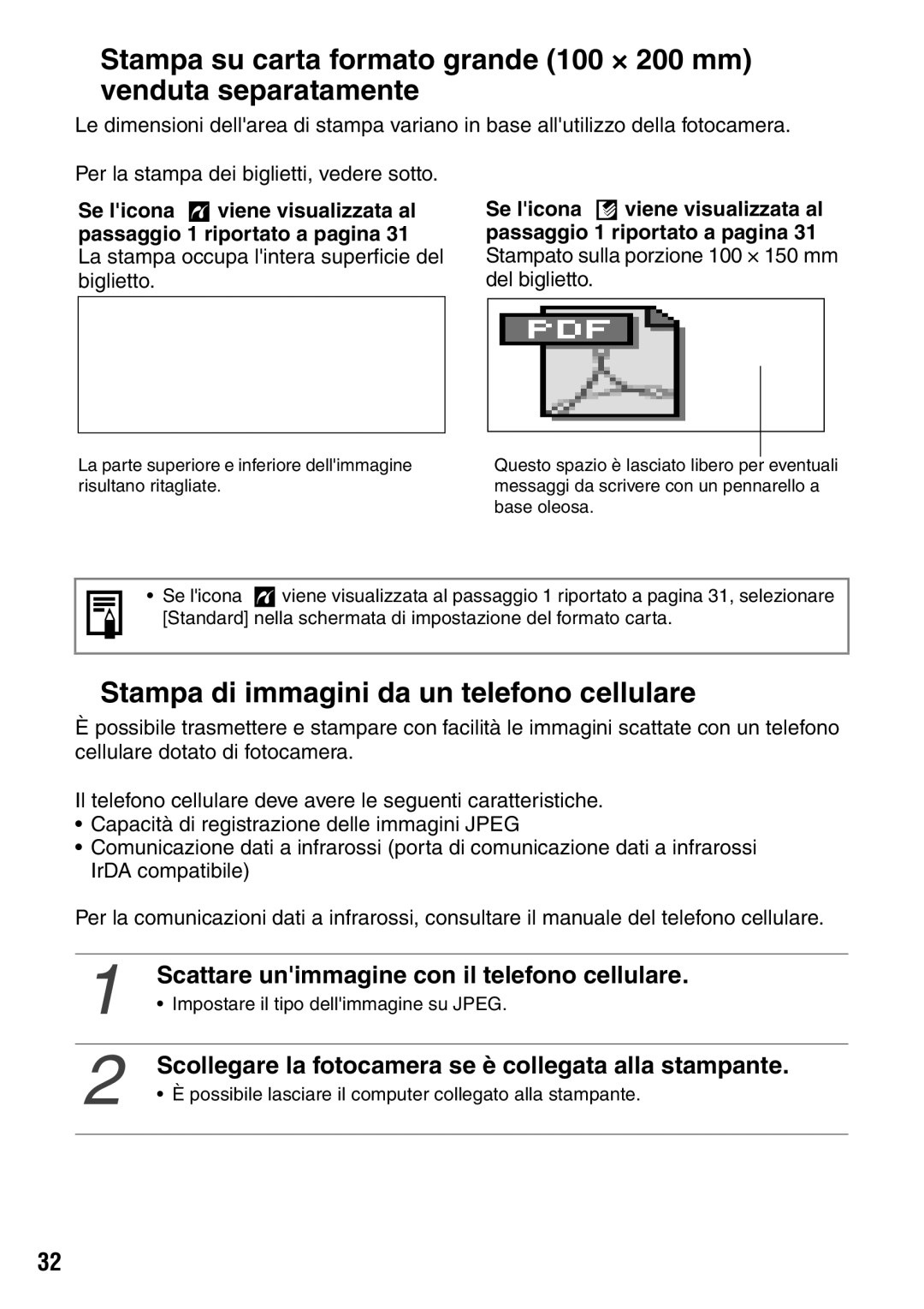 Canon CP600 manual „ Stampa di immagini da un telefono cellulare, Scattare unimmagine con il telefono cellulare 