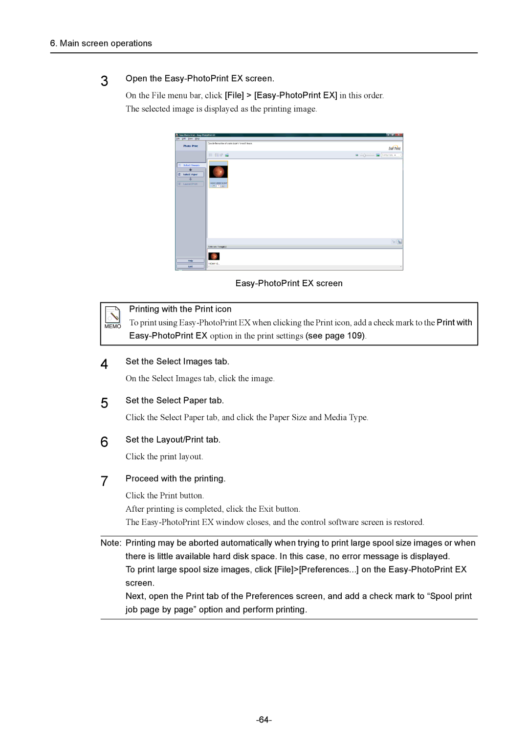 Canon CR-1 MARK II operation manual Main screen operations Open the Easy-PhotoPrint EX screen, Set the Select Images tab 