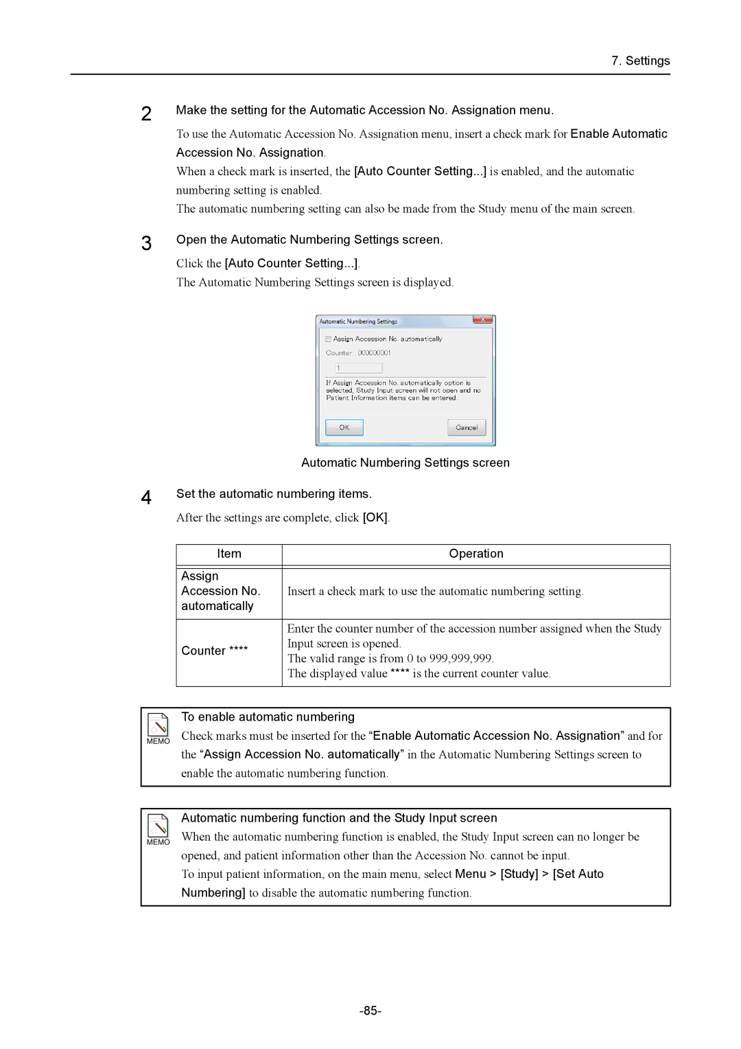 Canon CR-1 MARK II operation manual Accession No. Assignation, Assign Accession No, Counter 