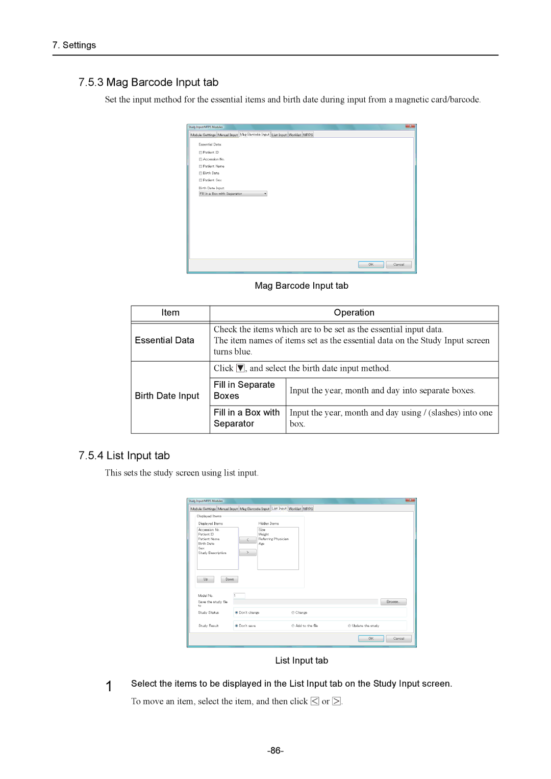 Canon CR-1 MARK II operation manual Mag Barcode Input tab, Birth Date Input Boxes Fill in a Box with 