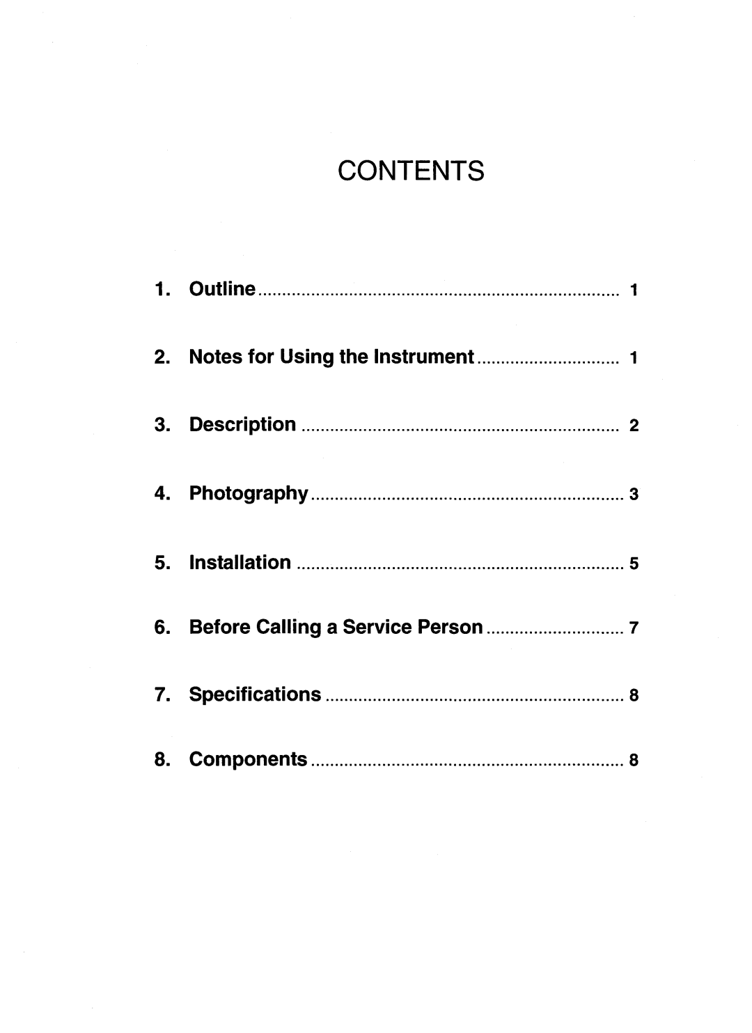 Canon CR-DA1 operation manual Contents 