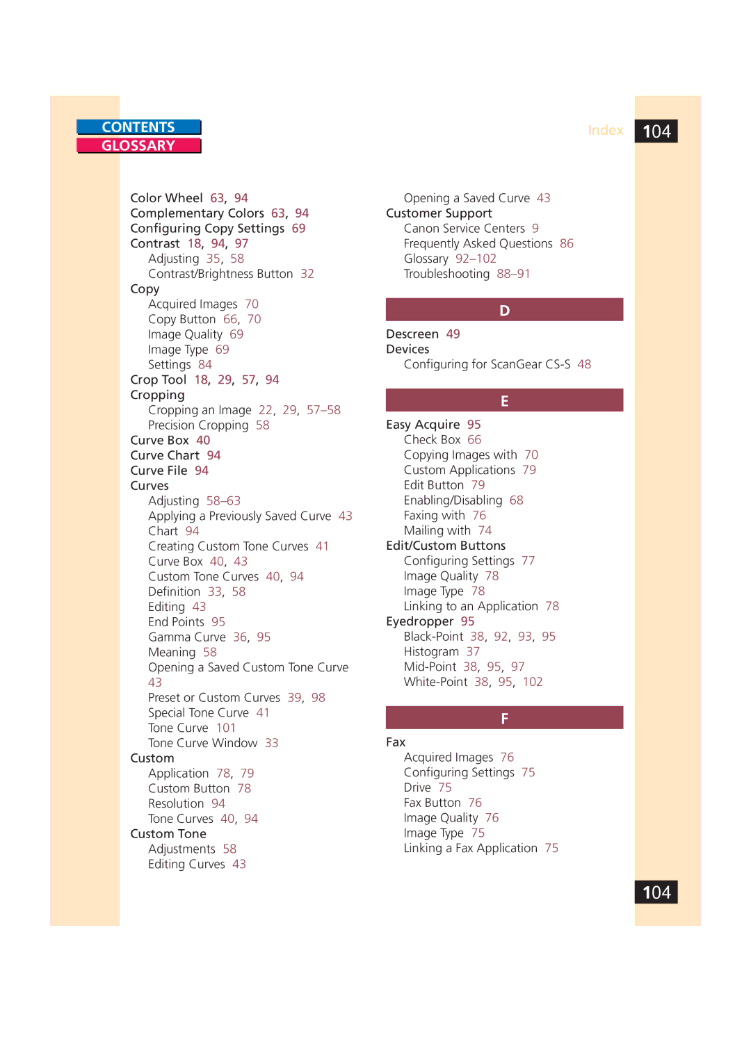 Canon CS-S 4.3 manual 104 