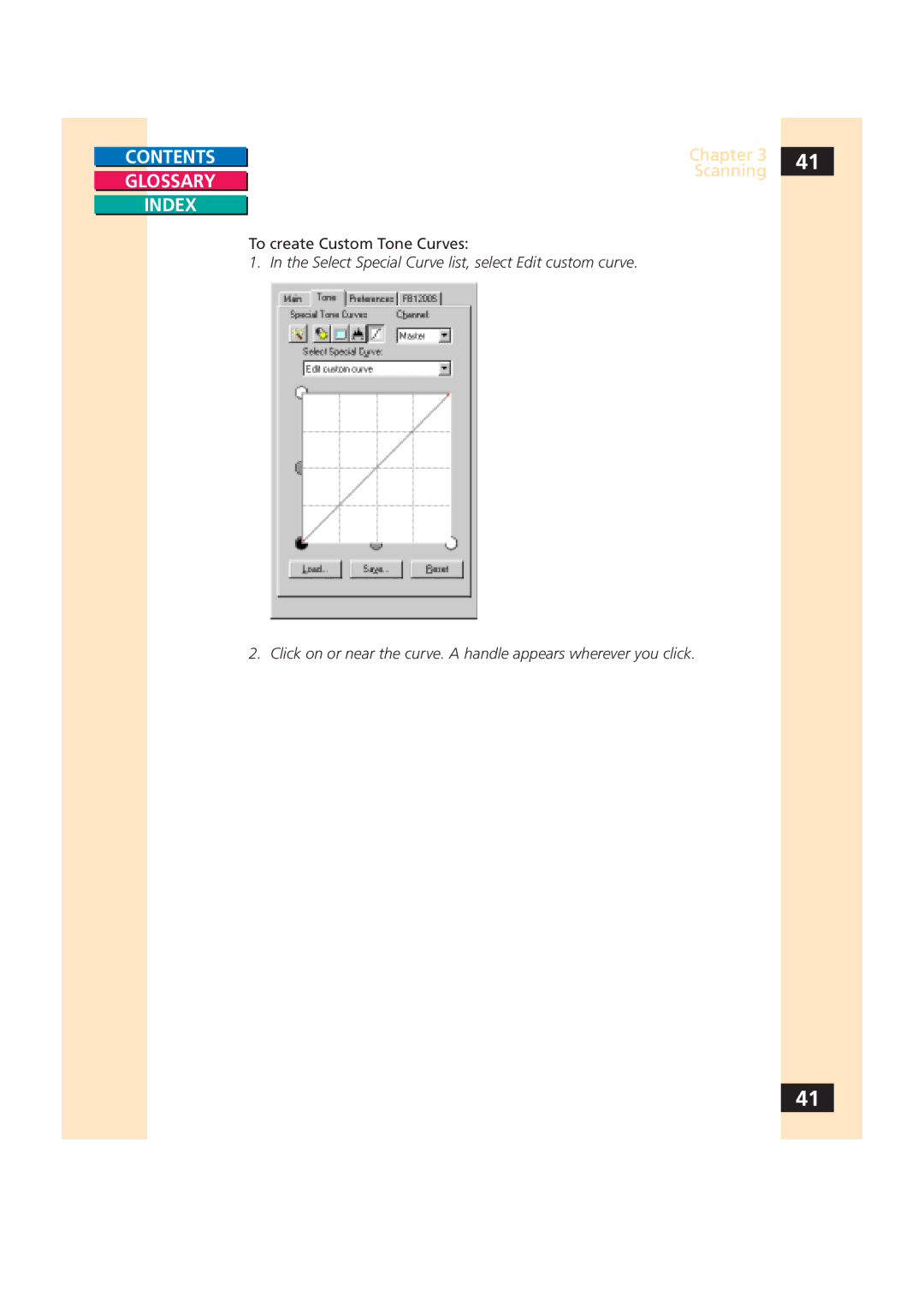 Canon CS-S 4.3 manual Select Special Curve list, select Edit custom curve 