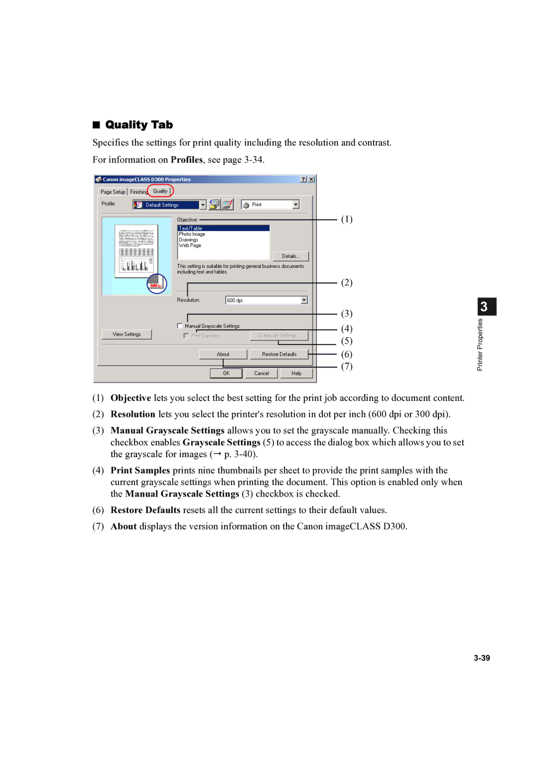 Canon D300 manual Quality Tab 