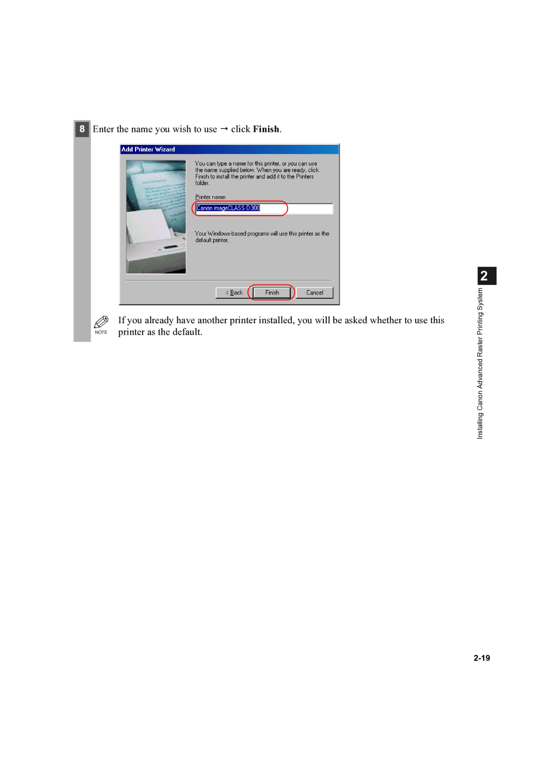 Canon D300 manual Installing Canon Advanced Raster Printing System 