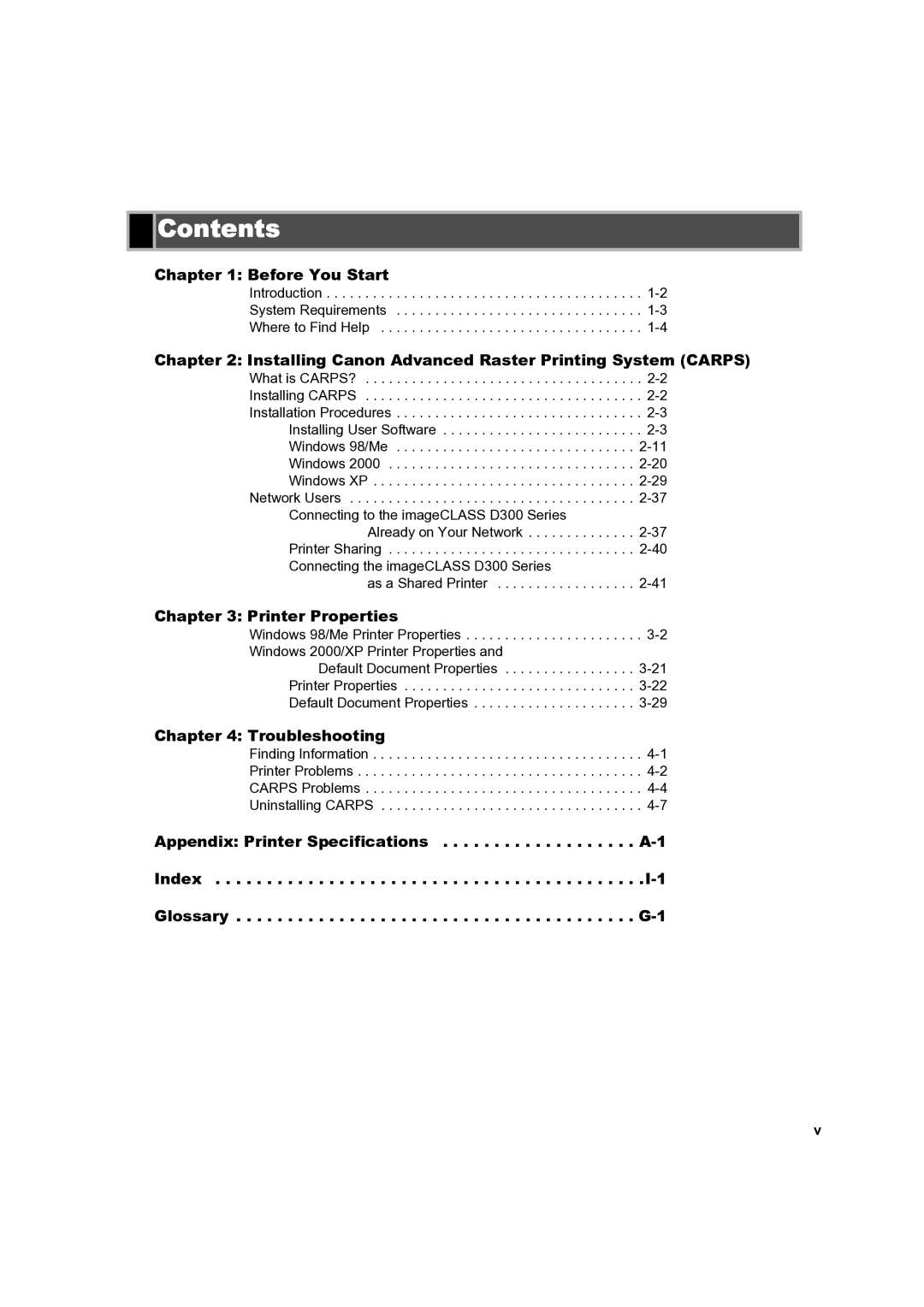 Canon D300 manual Contents 