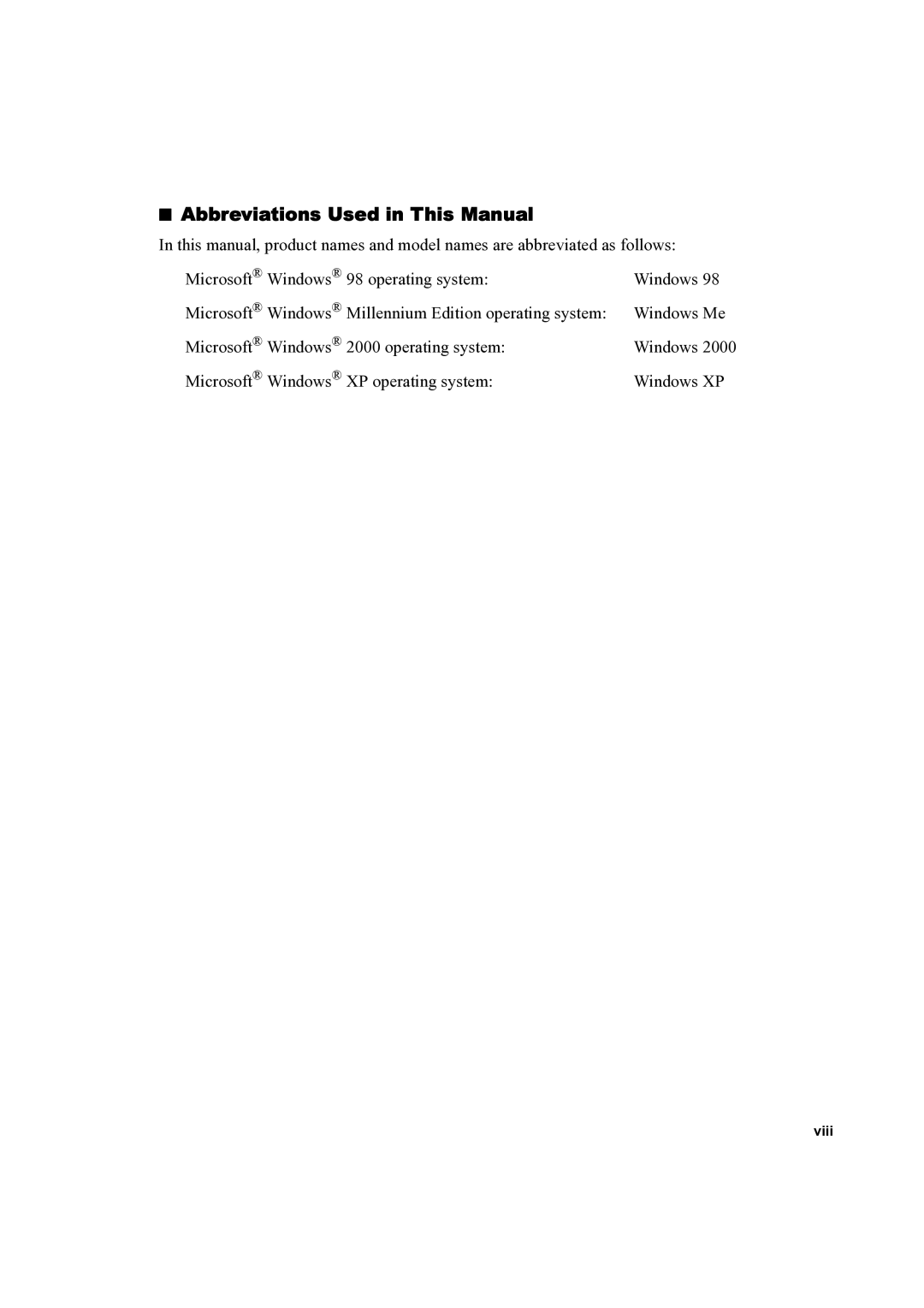 Canon D300 manual Abbreviations Used in This Manual 