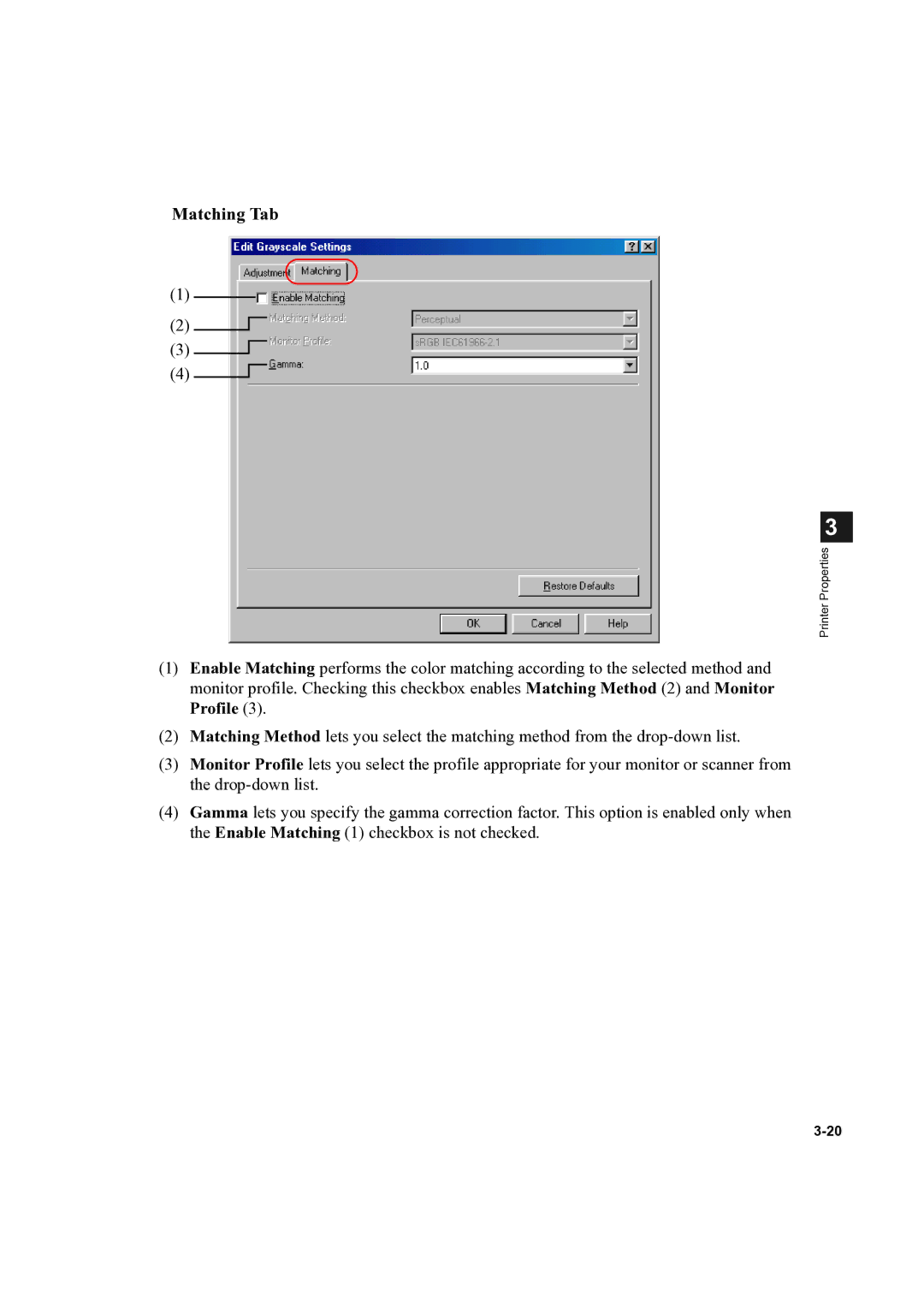 Canon D300 manual Matching Tab 