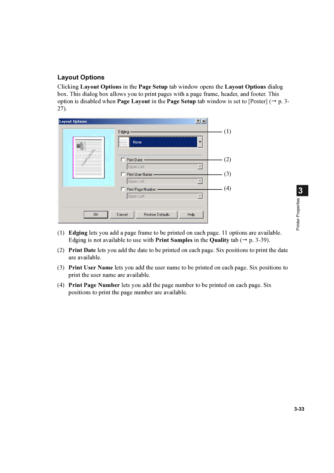 Canon D300 manual Layout Options 