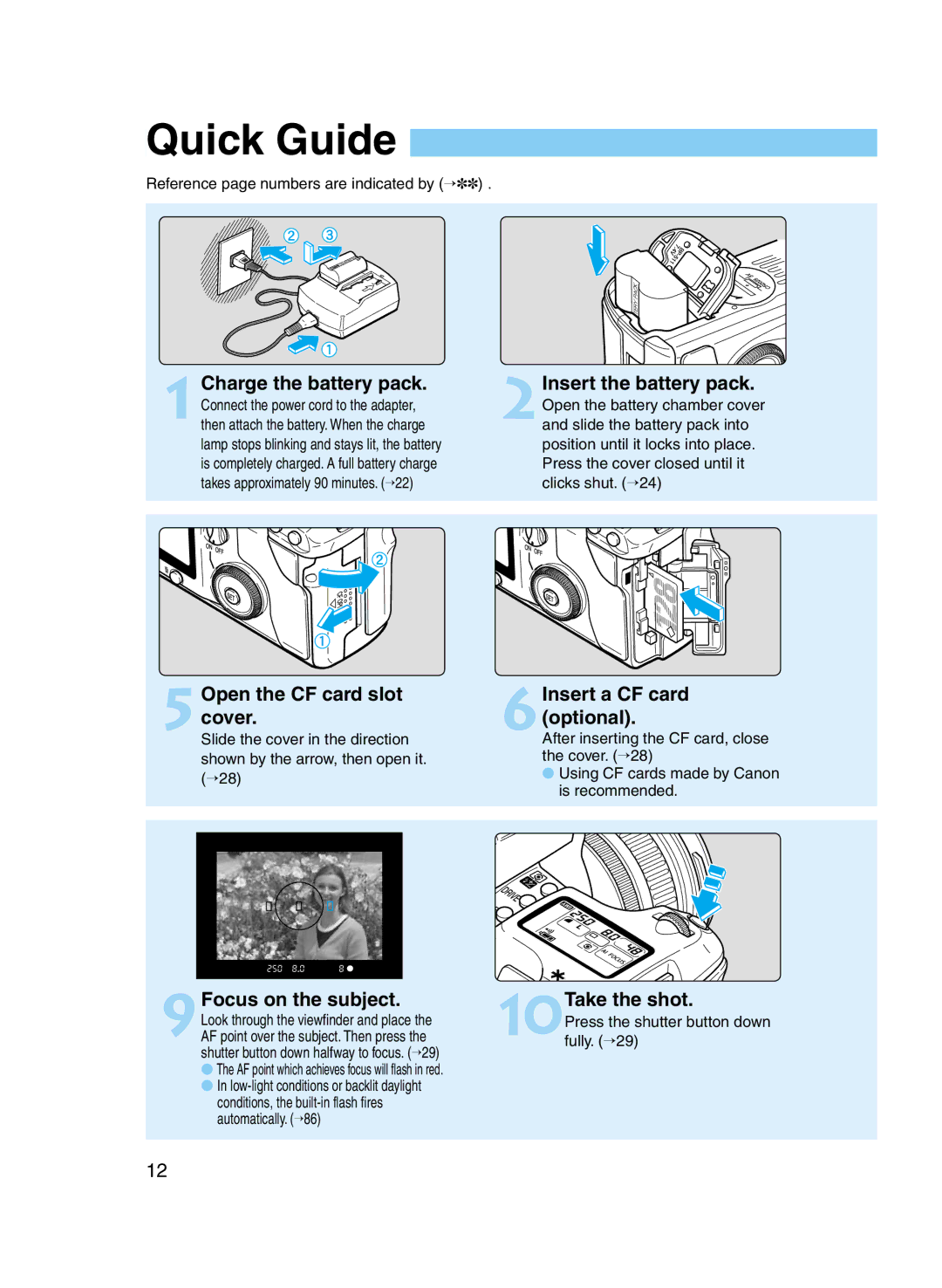 Canon D60 manual Quick Guide 