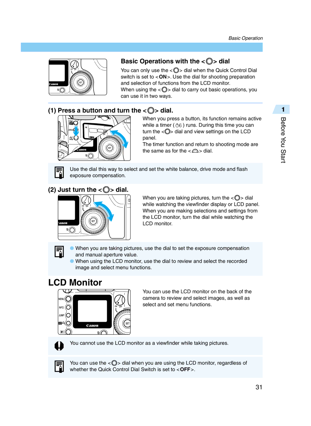 Canon D60 manual LCD Monitor 