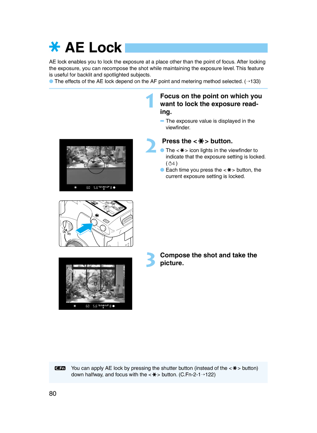 Canon D60 manual Button 