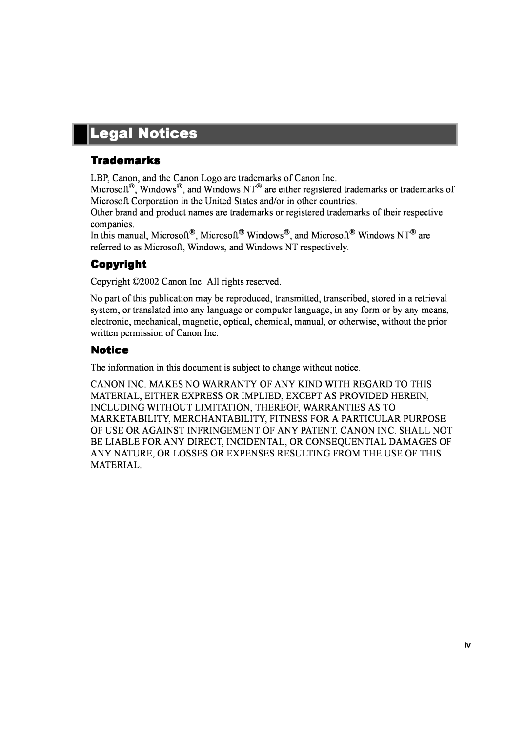 Canon D600 manual Legal Notices, Trademarks, Copyright 