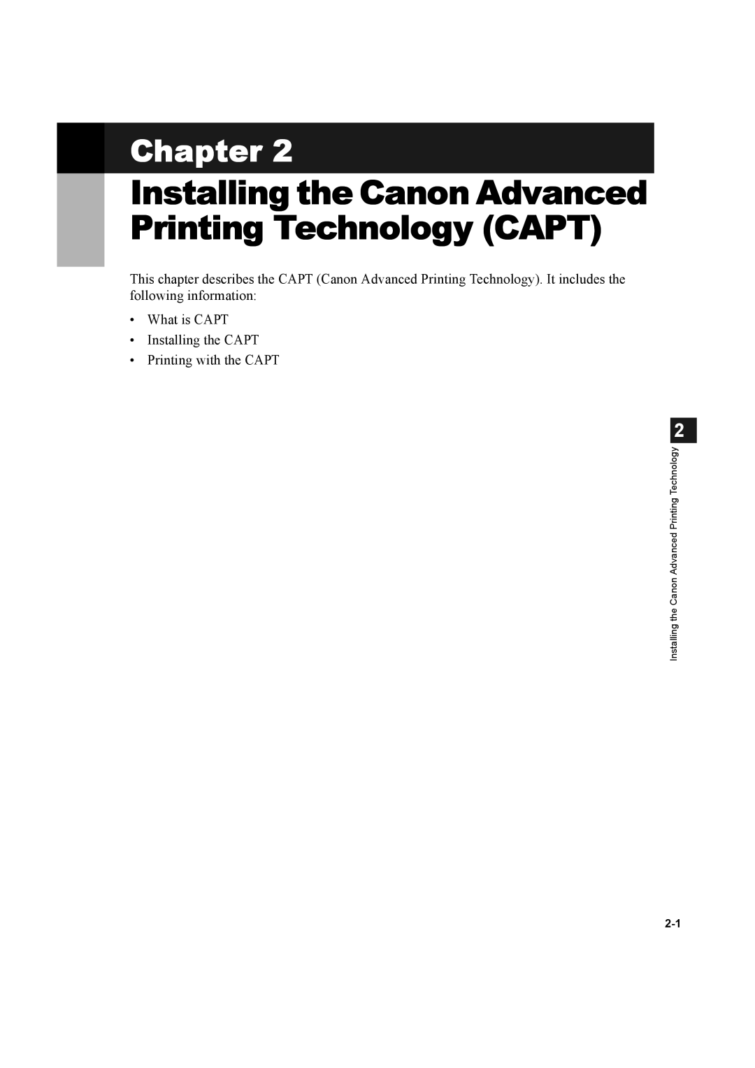 Canon D600 manual Installing the Canon Advanced Printing Technology Capt 