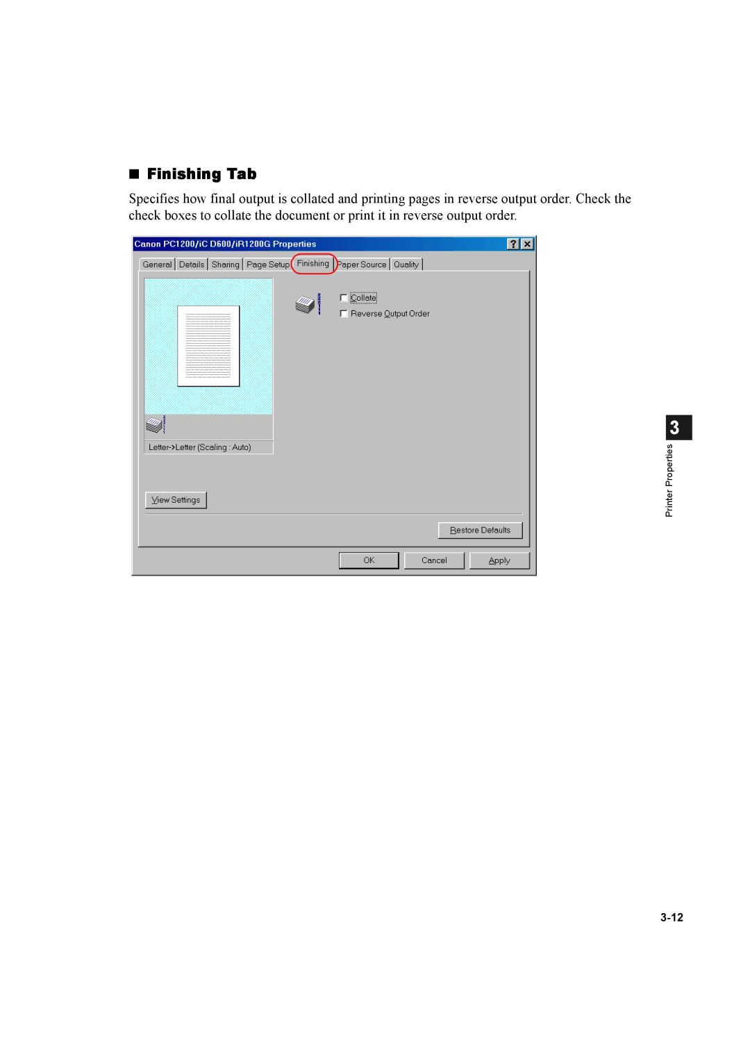 Canon D600 manual Finishing Tab 